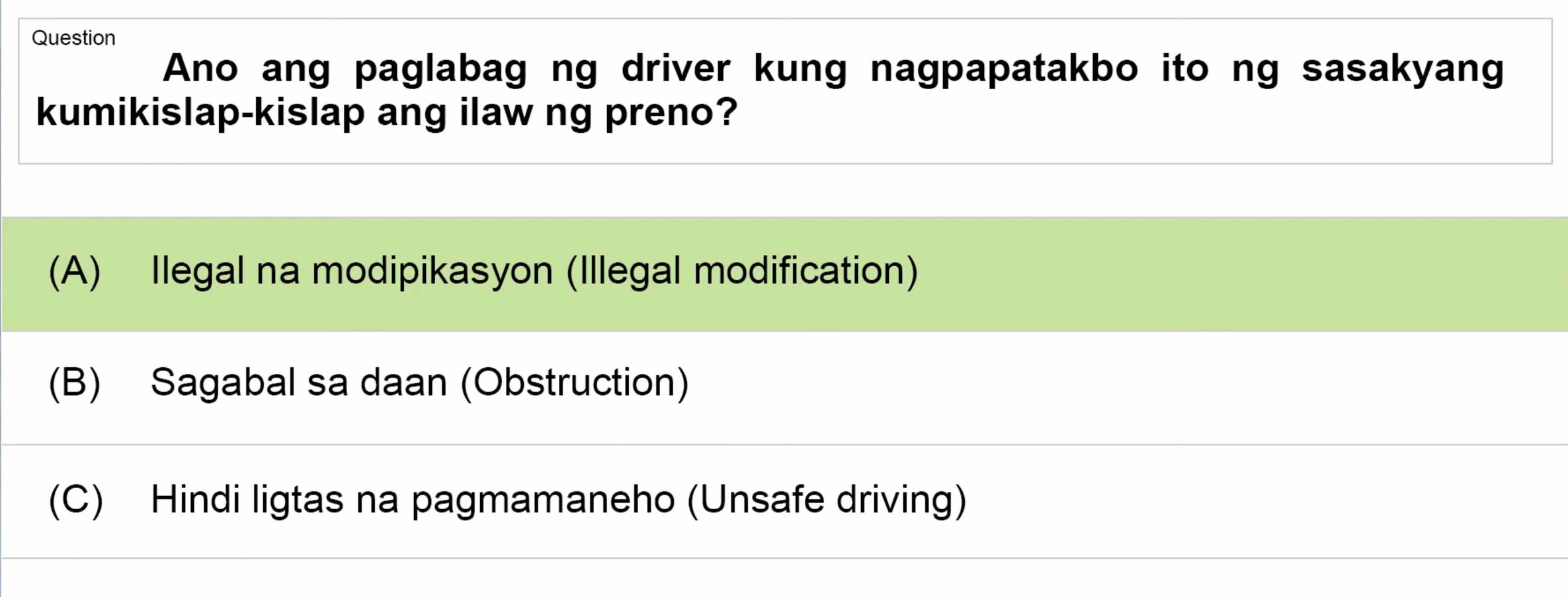 LTO Tagalog non professional exam reviewer light vehicle 1 (36)
