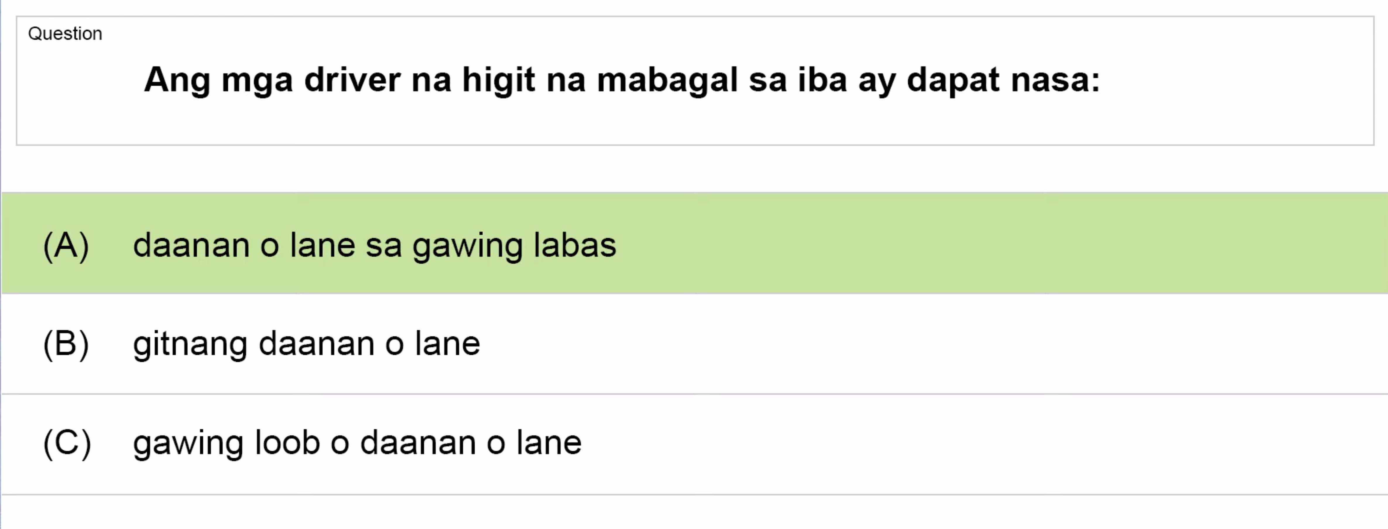 LTO Tagalog non professional exam reviewer light vehicle 3 (28)