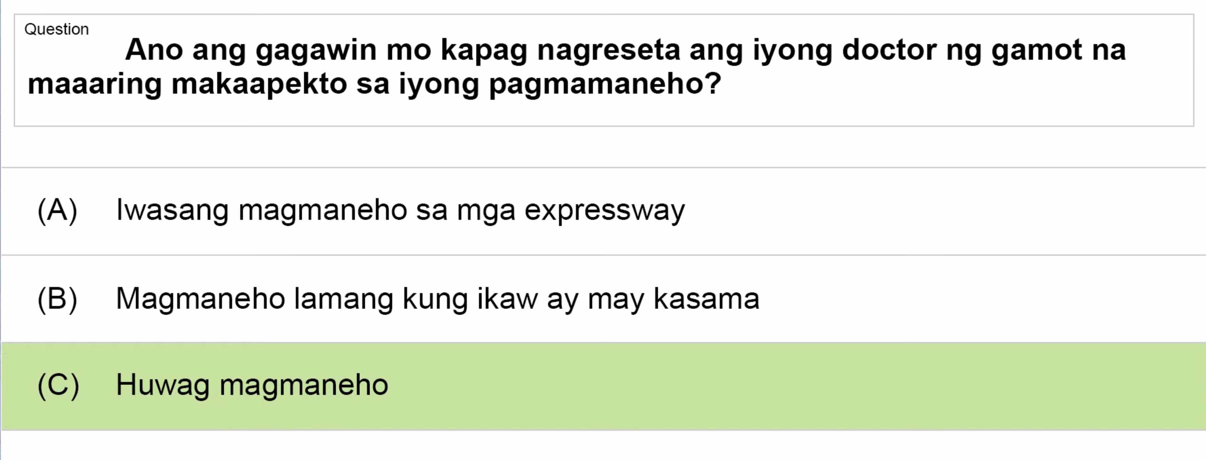 LTO Tagalog non professional exam reviewer light vehicle 3 (25)