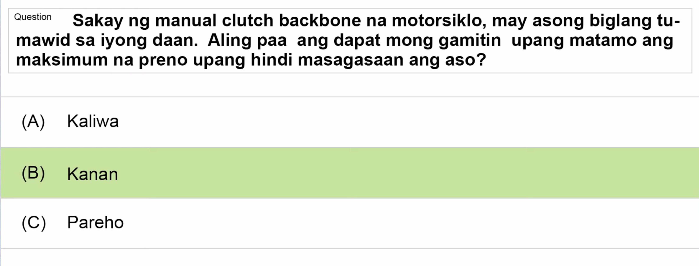 LTO Tagalog non professional exam reviewer motorcycle 1 (11)