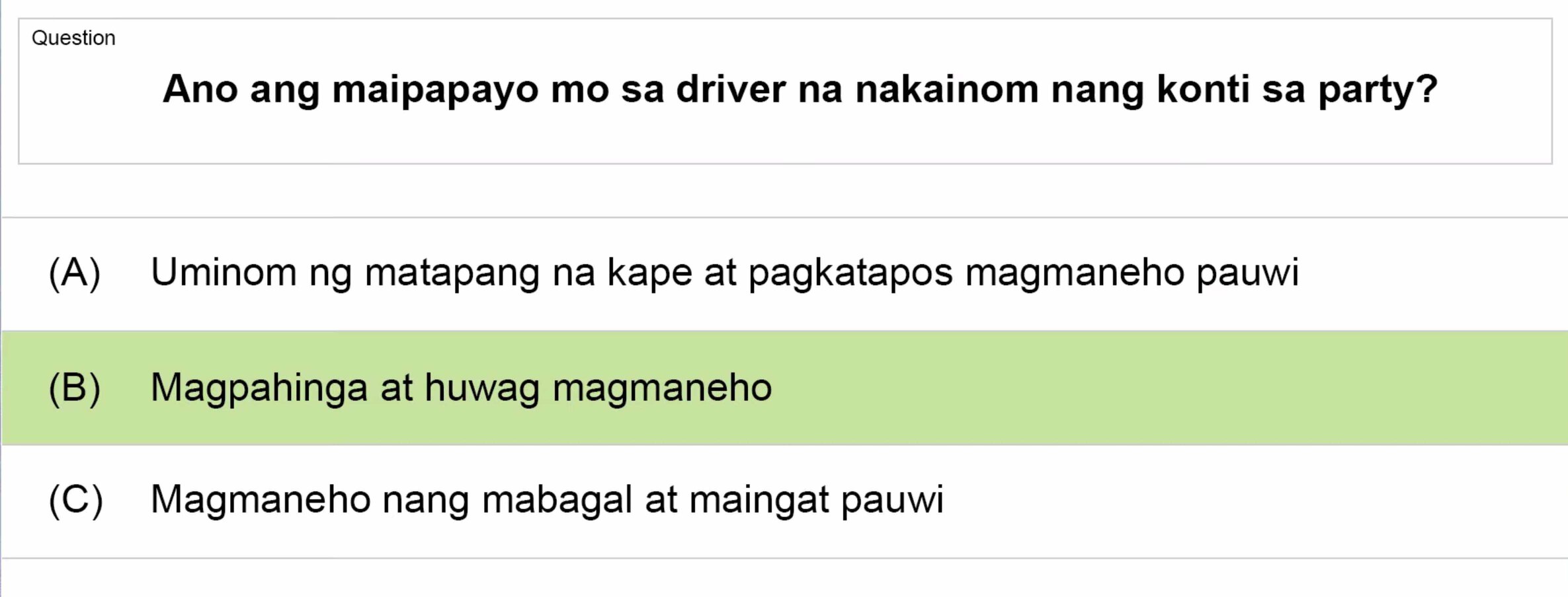 LTO Tagalog non professional exam reviewer light vehicle 3 (49)