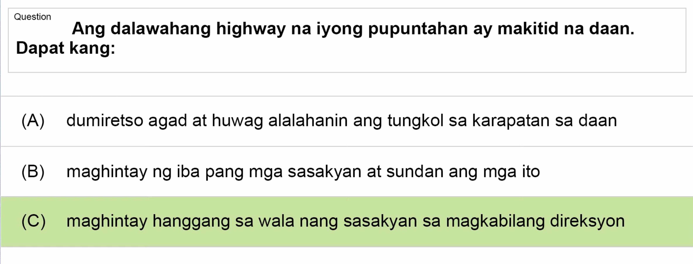 LTO Tagalog non professional exam reviewer light vehicle 3 (56)