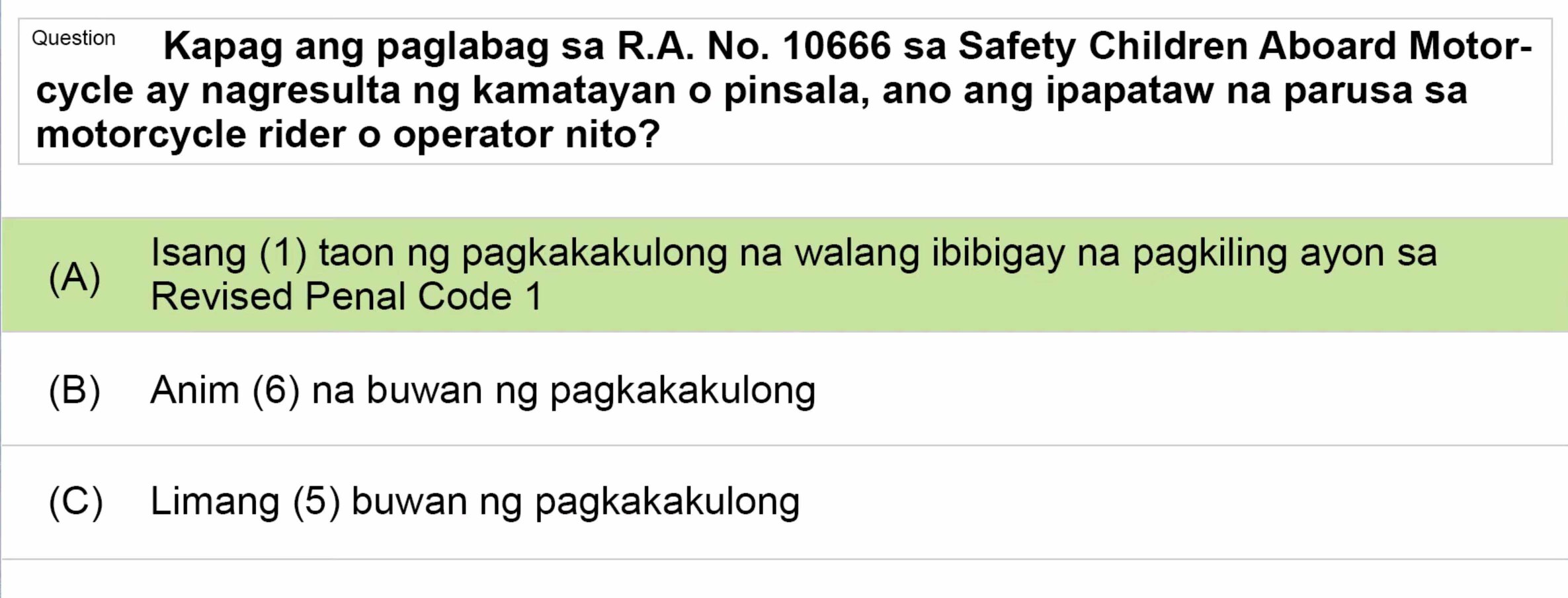 LTO Tagalog non professional exam reviewer motorcycle 1 (16)