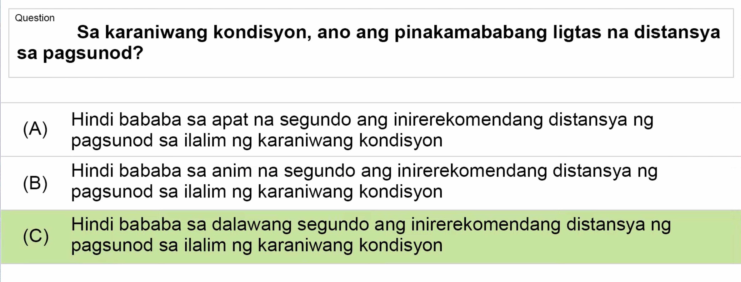 LTO Tagalog non professional exam reviewer light vehicle 2 (48)