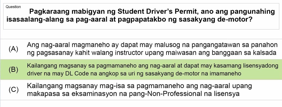 LTO Tagalog non professional exam reviewer light vehicle 2 (35)