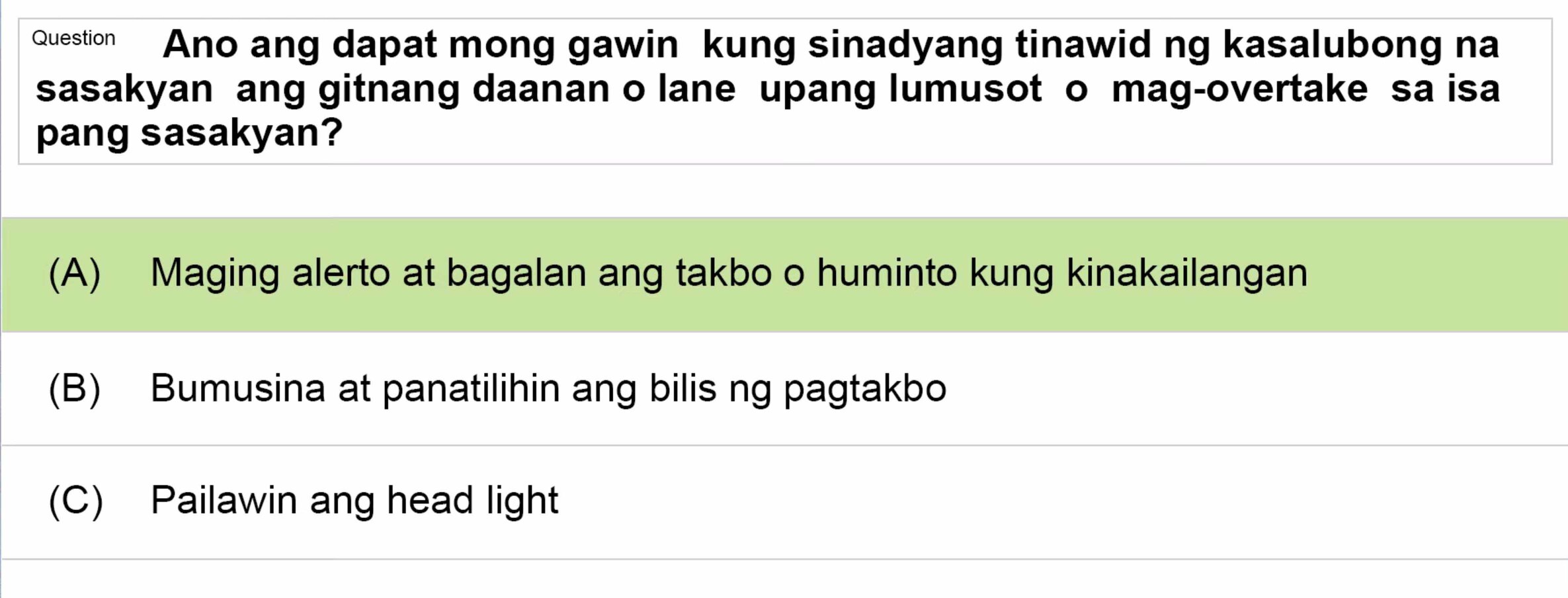 LTO Tagalog non professional exam reviewer light vehicle 3 (18)