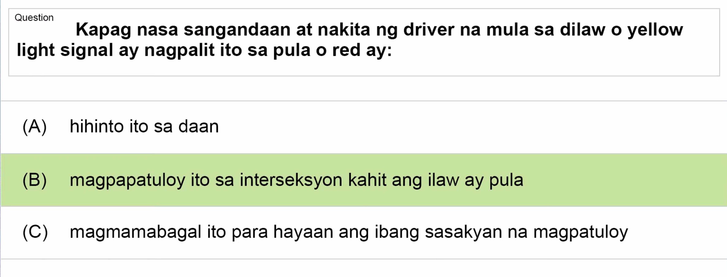 LTO Tagalog non professional exam reviewer light vehicle 2 (54)