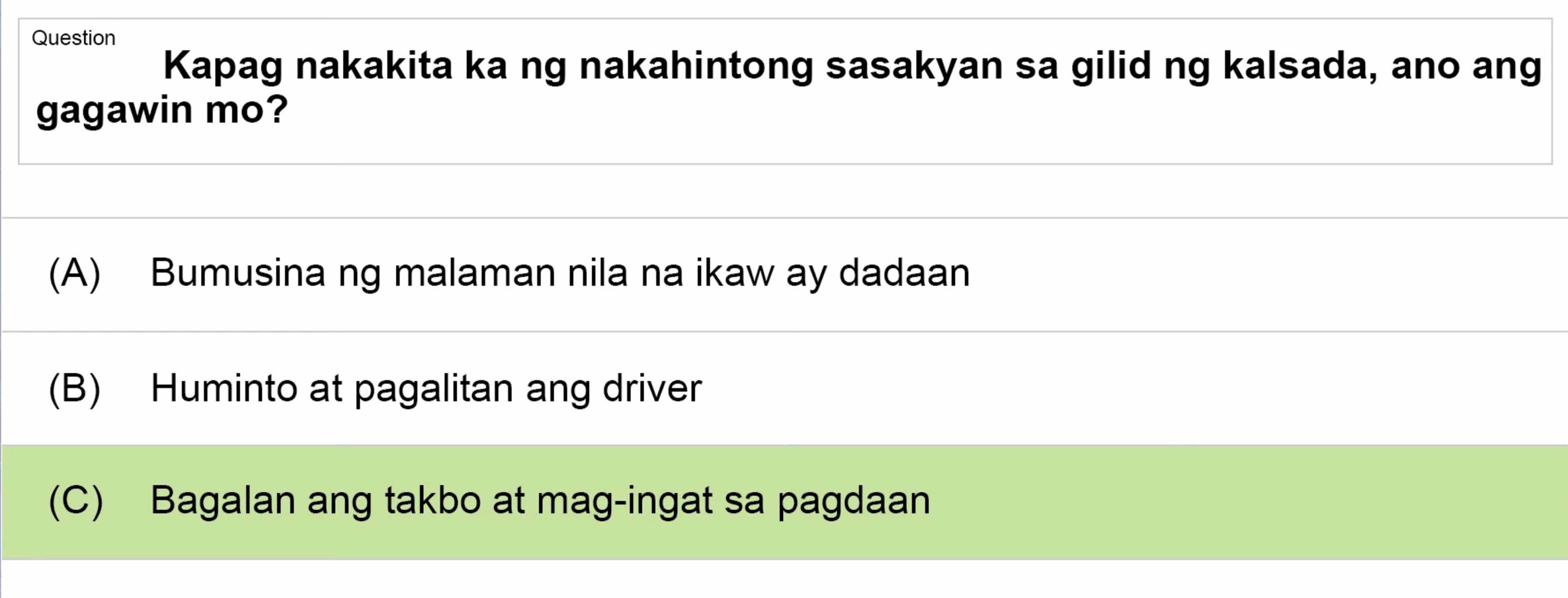LTO Tagalog non professional exam reviewer light vehicle 3 (54)