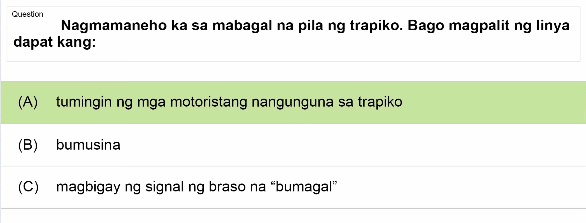 LTO Tagalog non professional exam reviewer light vehicle 3 (51)