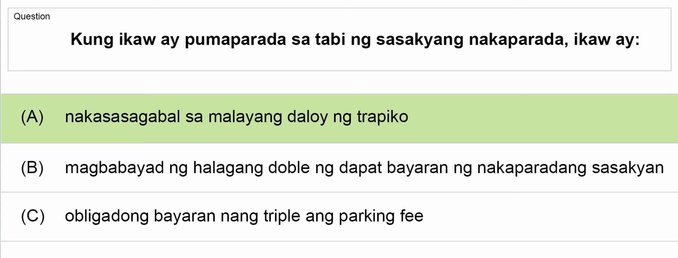 LTO Tagalog non professional exam reviewer light vehicle 2 (59)