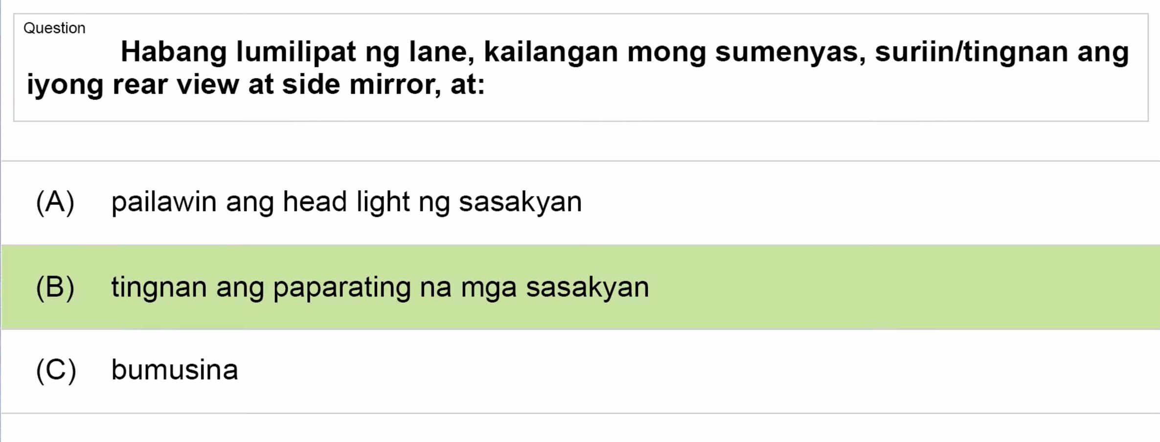 LTO Tagalog non professional exam reviewer light vehicle 3 (21)