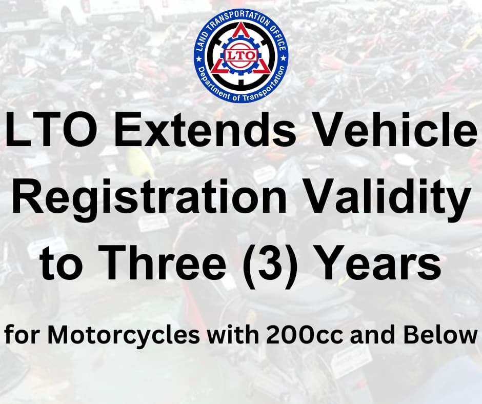 LTO Extends Vehicle Registration Validity to Three Years
