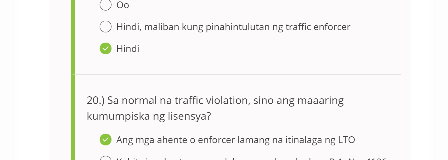 LTO CDE Online reviewer+answer (Filipino/Tagalog)