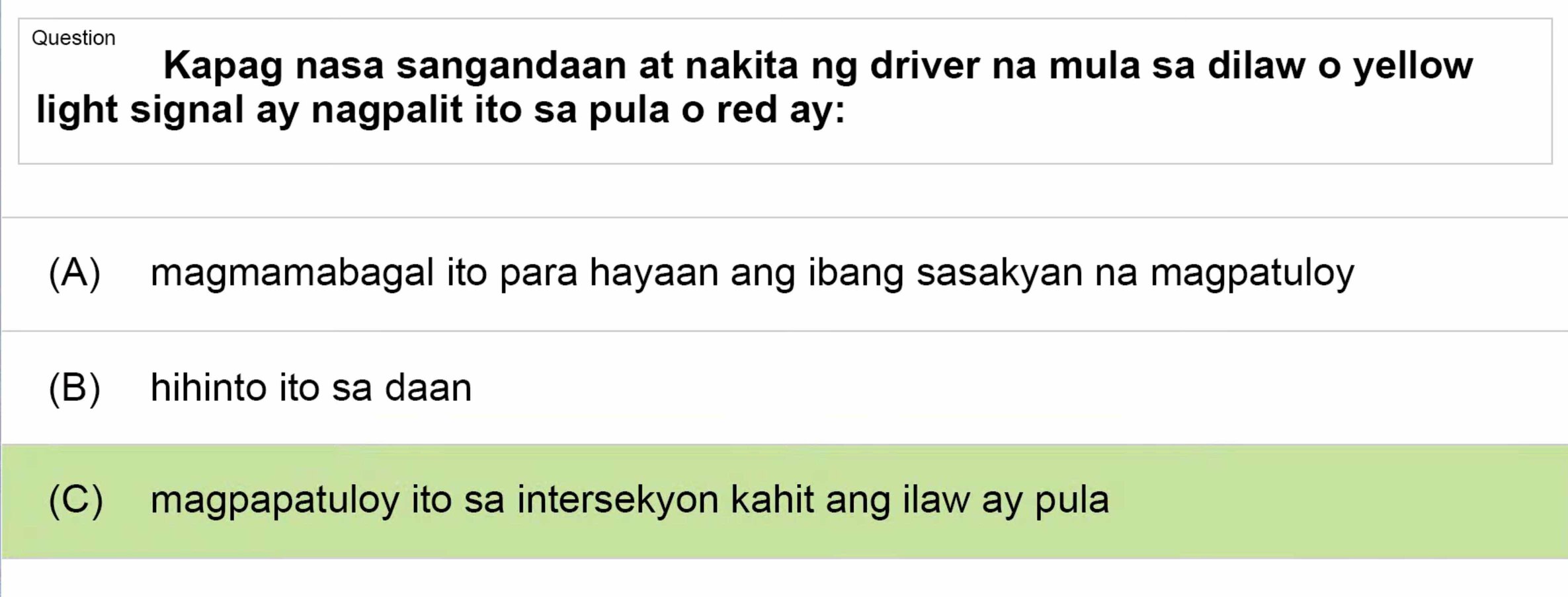 LTO Tagalog non professional exam reviewer motorcycle 1 (23)