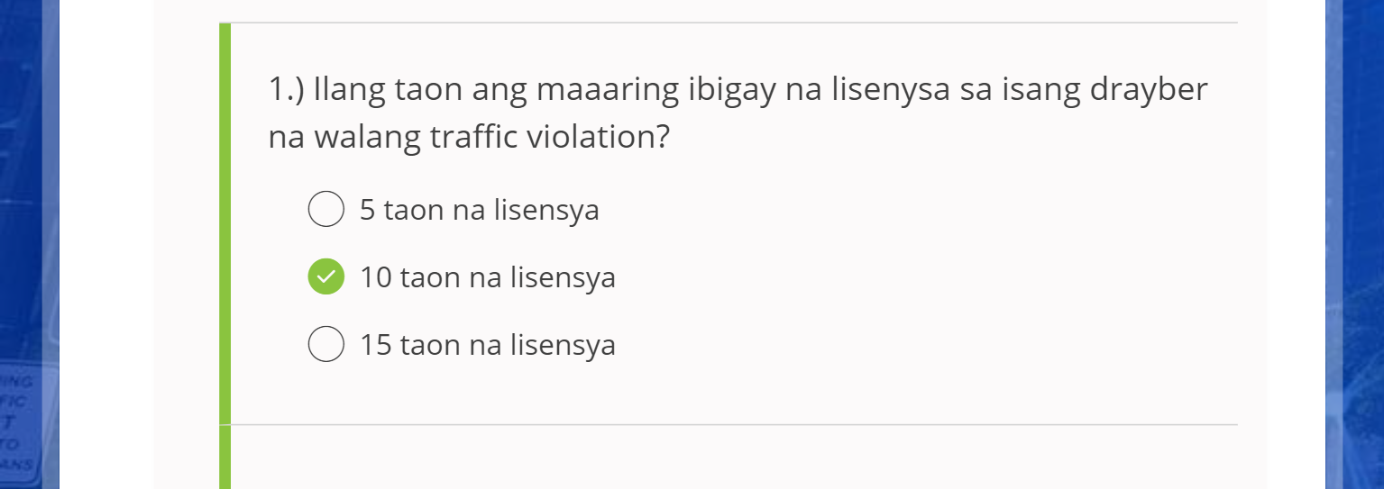 LTO CDE Online reviewer+answer (Filipino/Tagalog)